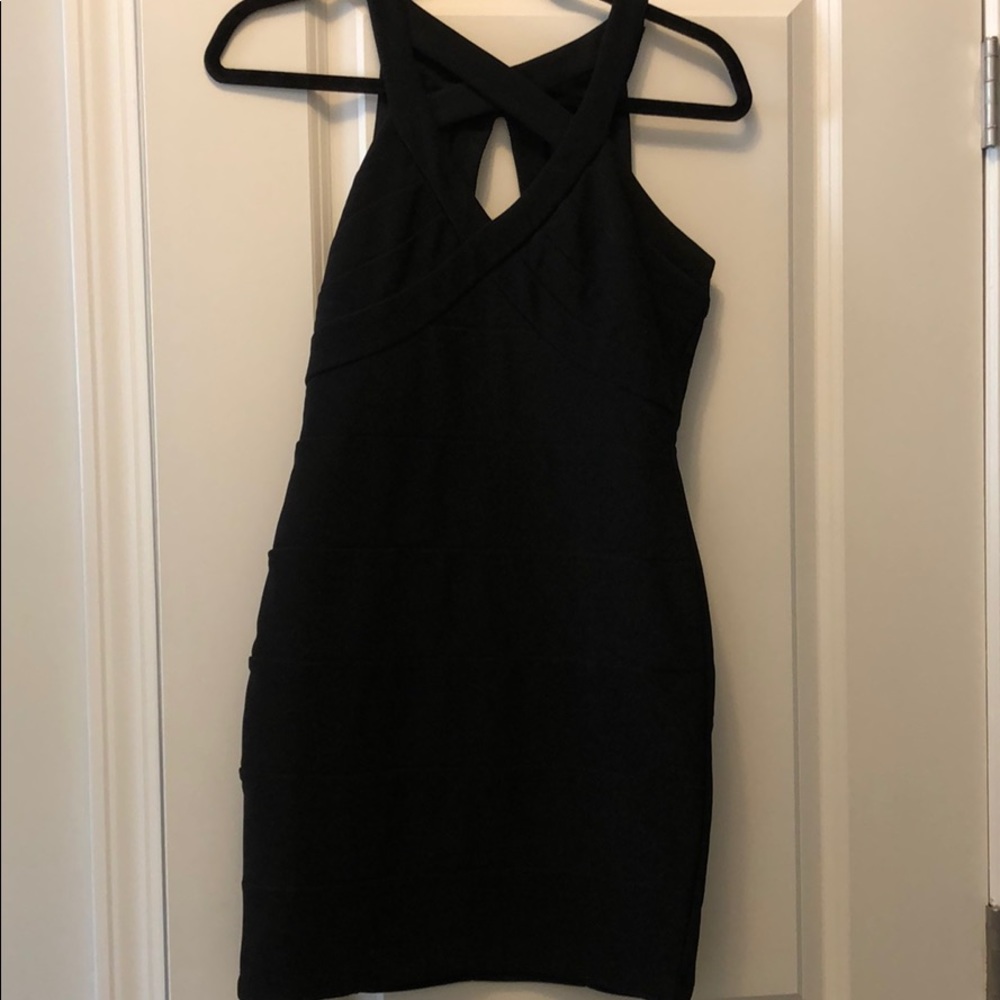 Black fitted dress
